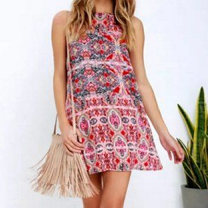 Red patterned lulu's dress!